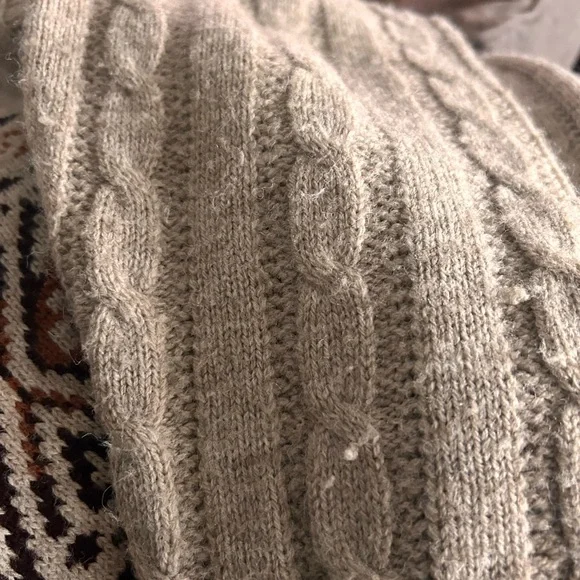 Vintage 80s Fair Isle Button Down Knit Sweater M Nordic Retro Cozy Grandpa - Picture 6 of 6